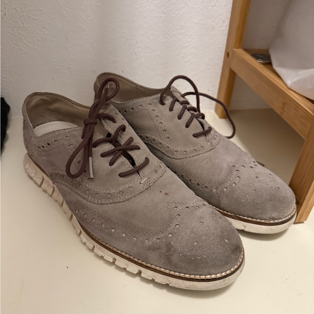 Men's Gray Suede Brogue Shoes Cole Haan - size 9.5